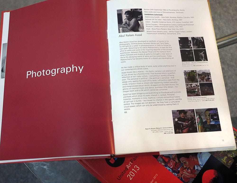 United Art Fair 2013 catalog 100 years of Cinema, Abul Kalam Azad's group show at France 1995